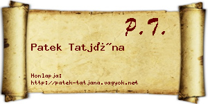 Patek Tatjána névjegykártya